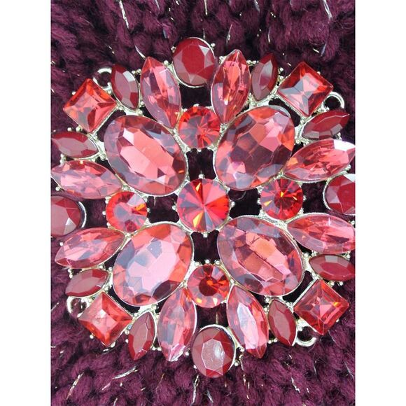 Knit Turban With Beaded Broach - Picture 8 of 8